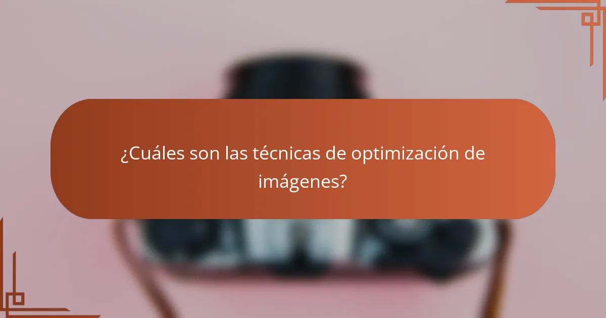 ¿Cuáles son las técnicas de optimización de imágenes?