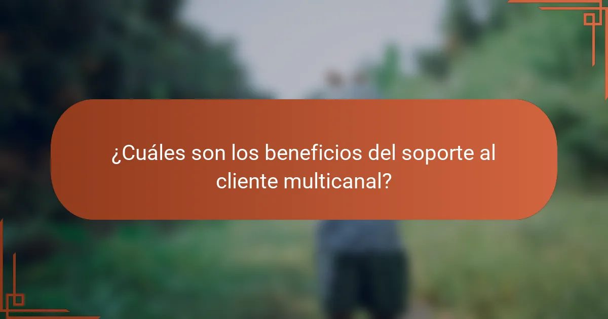 ¿Cuáles son los beneficios del soporte al cliente multicanal?